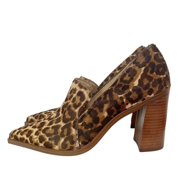 Vince Camuto Genuine Calf Hair Wevenly Pump Animal Print Block Heel Size 8 NEW - Picture 1 of 13